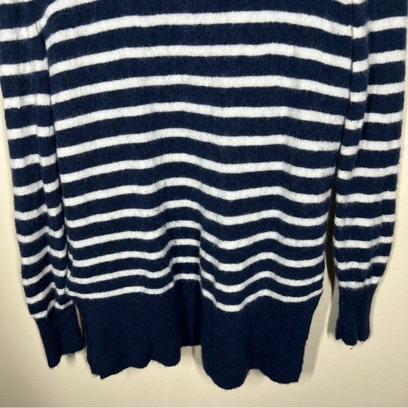 Madewell Womens Cozy Walker Navy White Stripe Wool Alpaca Blend Cardigan Sweater - Picture 6 of 9